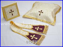 Metallic Gold Roman Chasuble Fiddleback Vestment Fiddleback and Mass set, Casulla