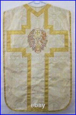 Metallic Gold Roman Eucharist Chasuble Fiddleback Vestment and mass set