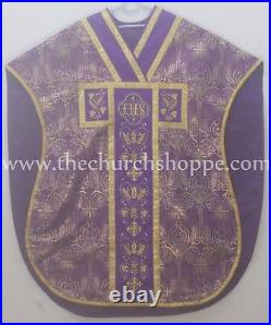 Metallic Purple Chasuble. St. Philip Neri Style vestment & mass set, IHS