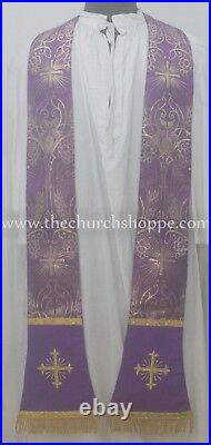 Metallic Purple Chasuble. St. Philip Neri Style vestment & mass set, IHS