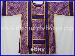 Metallic Purple Spanish Dalmatic vestment, Deacon's stole & maniple, chasuble