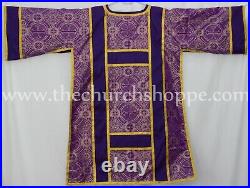 Metallic Purple Spanish Dalmatic vestment, Deacon's stole & maniple, chasuble