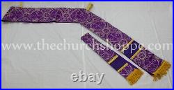 Metallic Purple Spanish Dalmatic vestment, Deacon's stole & maniple, chasuble