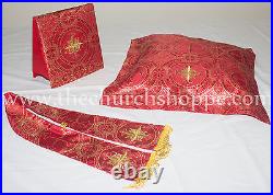 Metallic Red gothic vestment & mass and stole set, Gothic chasuble, casula, casel