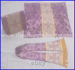 Metallic VIOLET Chasuble. St. Philip Neri Style vestment Stole & mass set 5 pc