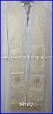 Metallic gold gothic vestment & mass and stole set, Gothic chasuble, casula, casel