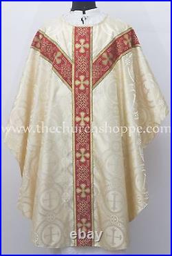 Metallic gold gothic vestment mass & stole set, Gothic chasuble, casula, casel, NEW