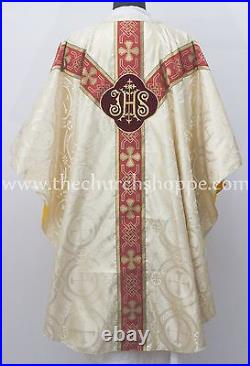 Metallic gold gothic vestment mass & stole set, Gothic chasuble, casula, casel, NEW