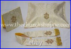 Metallic gold gothic vestment mass & stole set, Gothic chasuble, casula, casel, NEW