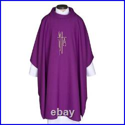 Monastic Alpha Omega Chasuble With Stole Church Vestment Sets for Mass 51 In