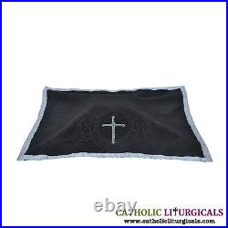 NEW Black Fiddleback Chasuble Mass Vestment set Veil, Maniple, Stole, Burse