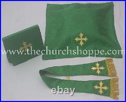 NEW Green Chasuble. St. Philip Neri Style vestment Stole & mass set 5 pc, Vestment