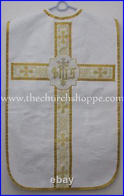 NEW WHITE Chasuble Fiddleback Vestment & mass set, Vestment fiddleback, NEW