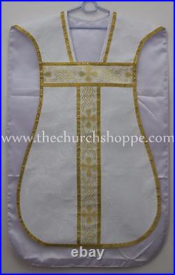 NEW WHITE Chasuble Fiddleback Vestment & mass set, Vestment fiddleback, NEW