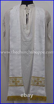 NEW WHITE Chasuble Fiddleback Vestment & mass set, Vestment fiddleback, NEW