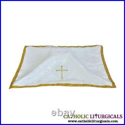 NEW WHITE Fiddleback Chasuble Mass Vestment set Veil, Maniple, Stole, Burse, pall