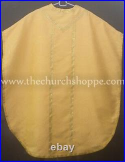 NEW Yellow Chasuble. St. Philip Neri Style vestment Stole & mass set