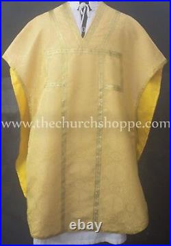 NEW Yellow Chasuble. St. Philip Neri Style vestment Stole & mass set