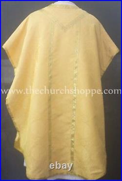 NEW Yellow Chasuble. St. Philip Neri Style vestment Stole & mass set