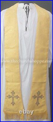 NEW Yellow Chasuble. St. Philip Neri Style vestment Stole & mass set