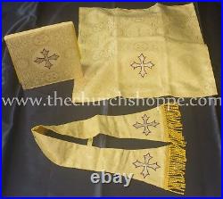 NEW Yellow Chasuble. St. Philip Neri Style vestment Stole & mass set