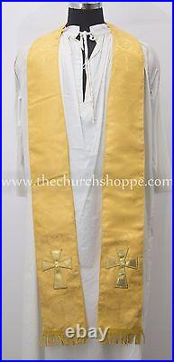 NEW Yellow gothic vestment, stole set and mas set, Gothic chasuble