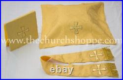 NEW Yellow gothic vestment, stole set and mas set, Gothic chasuble