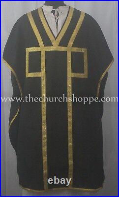 New Black Chasuble. St. Philip Neri Style vestment mass set, Vestment