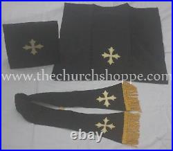 New Black Chasuble. St. Philip Neri Style vestment mass set, Vestment