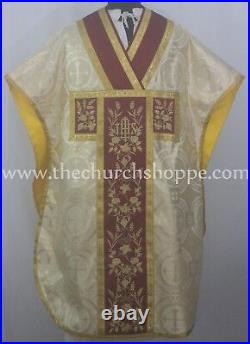 New Metallic GOLD Chasuble. St. Philip Neri Style vestment & mass set, IHS