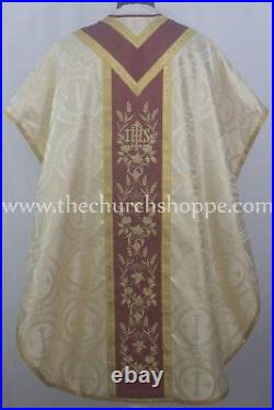 New Metallic GOLD Chasuble. St. Philip Neri Style vestment & mass set, IHS