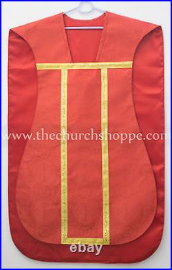 New Red Roman Chasuble Fiddleback Vestment and Mass set, Casulla