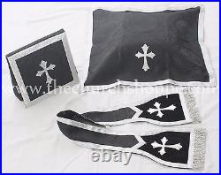 New Roman Chasuble Fiddleback Vestment and Mass set, Casulla, BLACK