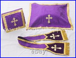 New Violet Roman Chasuble Fiddleback Vestment Fiddleback and Mass set, Casulla