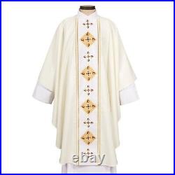 Off White Adoration Collection Chasuble and Stole Vestments for Church 51 In