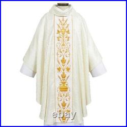 Off White Corpus Christi Chasuble Matching Stole Vestment, for Church 51 In