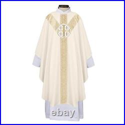 Off White San Damiano Collection Semi Gothic Chasuble Vestment Size 59 x 51 L