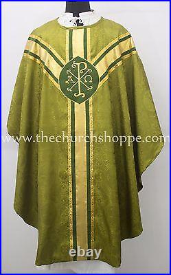 Olive Green gothic vestment, stole & mass set, Gothic chasuble, casula, casel NEW