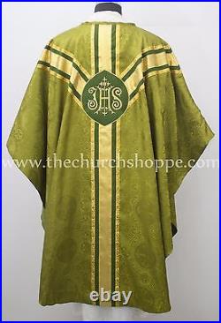 Olive Green gothic vestment, stole & mass set, Gothic chasuble, casula, casel NEW