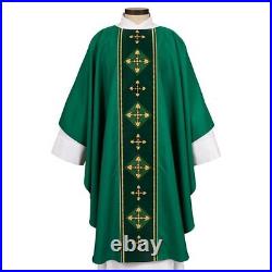 Ornate Adoration Collection Green Chasuble and Stole Vestments for Church 51 In