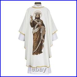Ornate Christ The King Digitally Printed Chasuble and Stole for Church 51 In