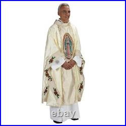 Our Lady of Guadalupe Embroidered Chasuble and Matching Stole for Church 51 In