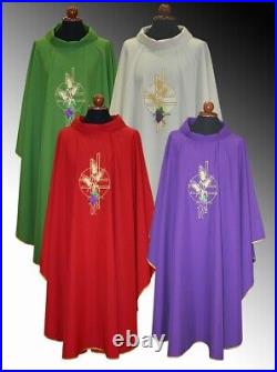 Priest Chasuble, Purple Polyester 02