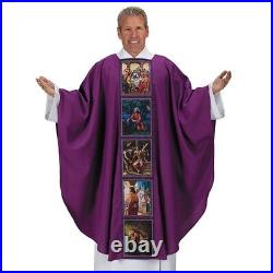 Printed Lenten Easter Chasuble and Stole Seasonal Vestment Sets for Church 51 In