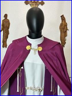 Purple Advent/ Lenten Cope + Stole Set- Church Vestment Chasuble