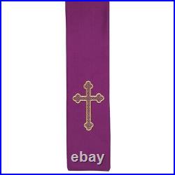 Purple Castel Gandolfo Chasuble With Stole Vestment for Church or Chapel 51 In