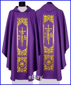 Purple Chasuble Kasel Messgewand Vestment Casula 516-F it