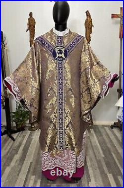 Purple Chasuble & Stole Vestment Set