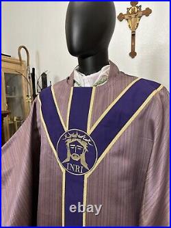 Purple Chasuble & Stole Vestment Set