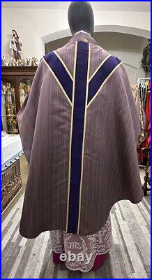 Purple Chasuble & Stole Vestment Set